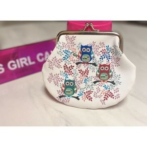 NEW! Faux Leather Boho Artsy Owl Coin Purse
